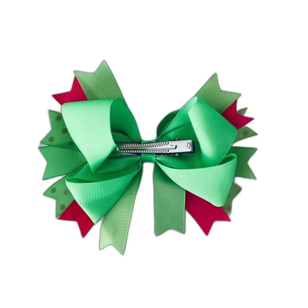 Hair Bow with Grosgrain Colored Ribbons for Girls and Baby and Toddler. NEW